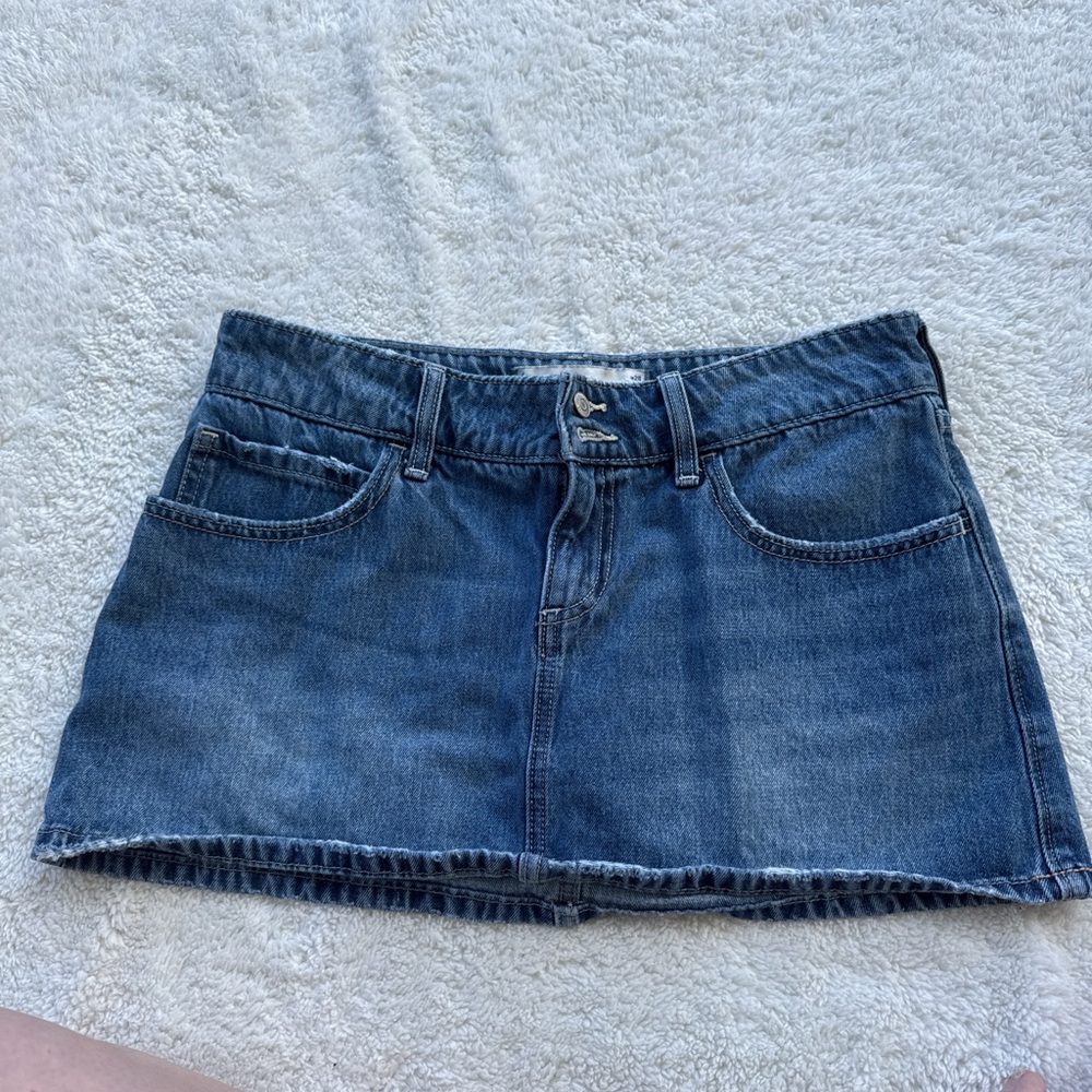 Hollister Dark Wash Denim Mini Skirt